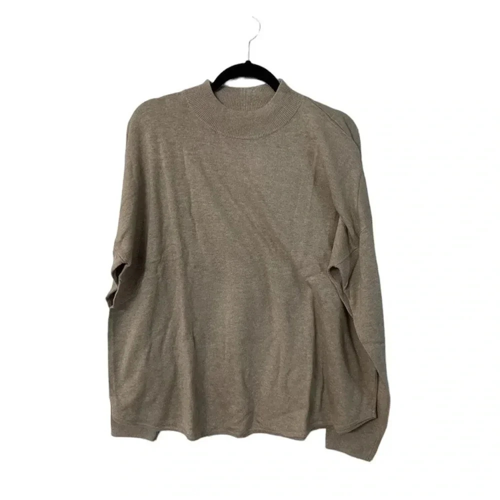 NWT Madewell Ashbury Mock Neck Wool Blend Heather Hazelwood Sweater Sz S, M
